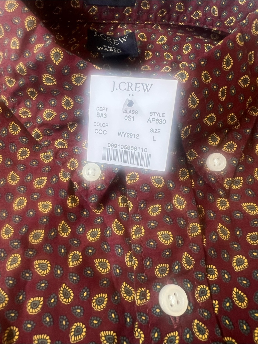 J. Crew paisley button down short sleeve shirt - Picture 5 of 5